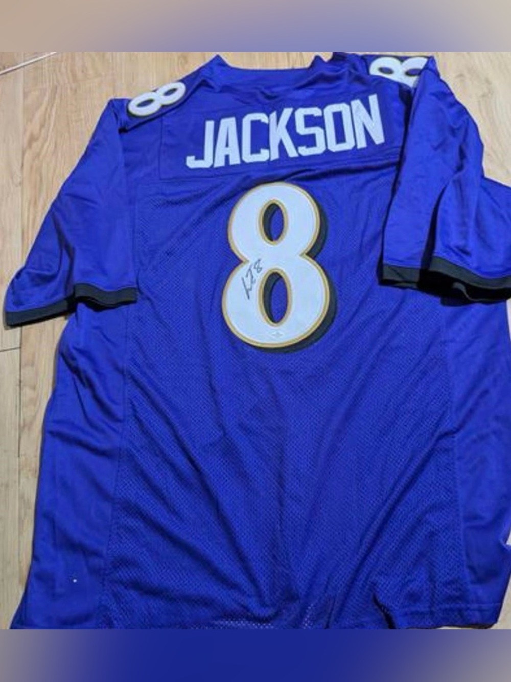 Lamar Jackson #8 COA signed Football Jersey XL